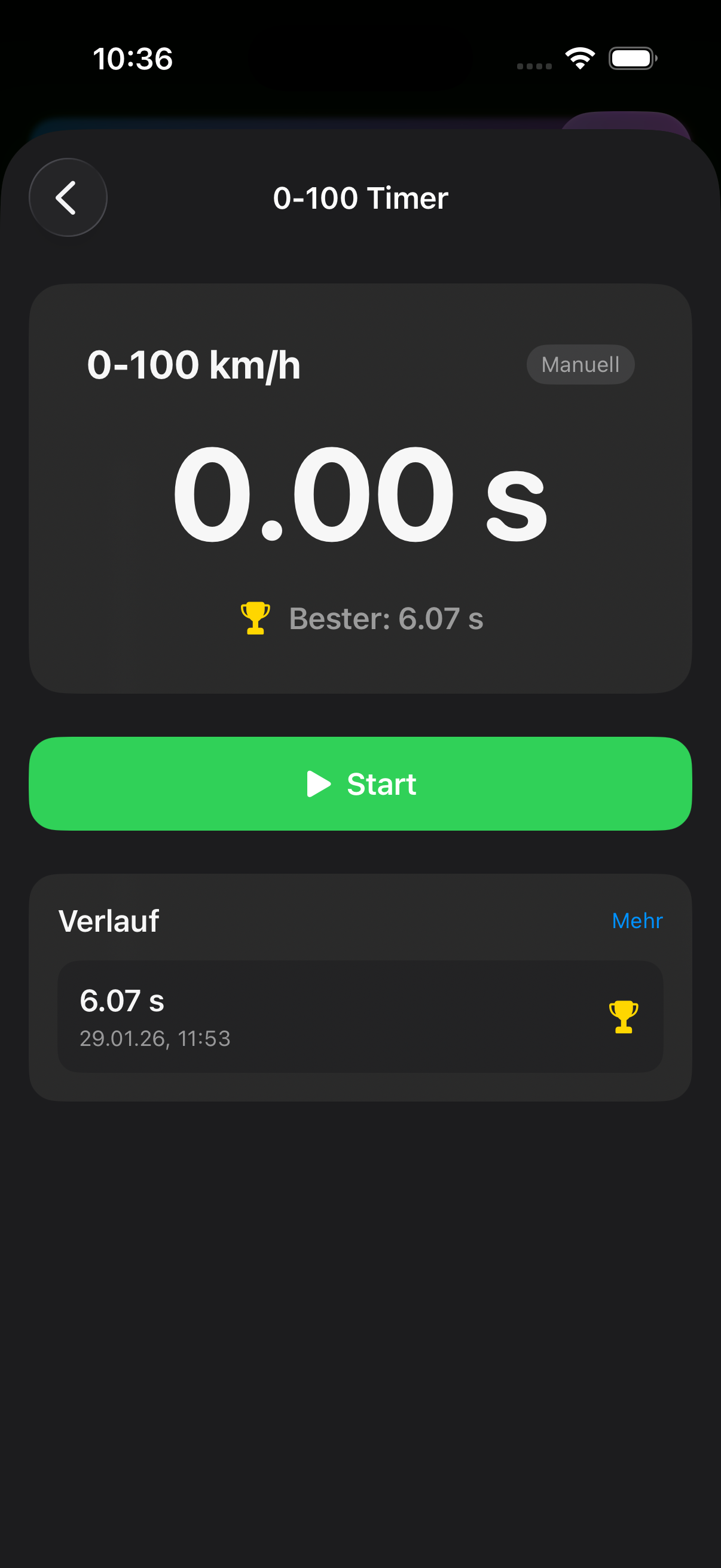 QUXA Drive 0-100 Timer