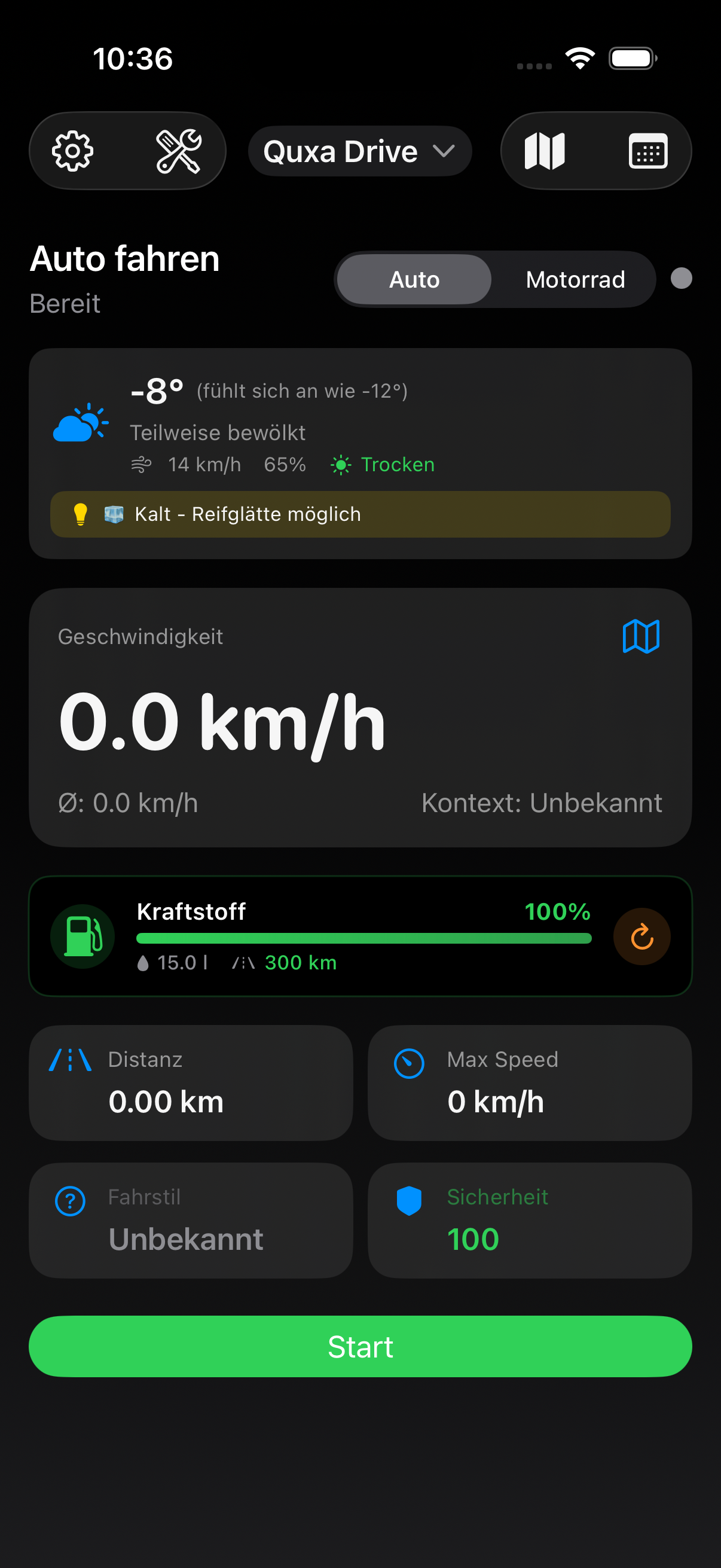 QUXA Drive App Screenshot